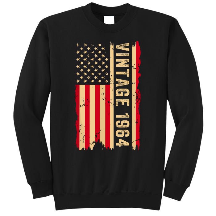 Vintage 1964 60th Birthday Gifts 60 Years Old American Flag Sweatshirt