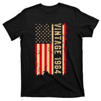 Vintage 1964 60th Birthday Gifts 60 Years Old American Flag T-Shirt