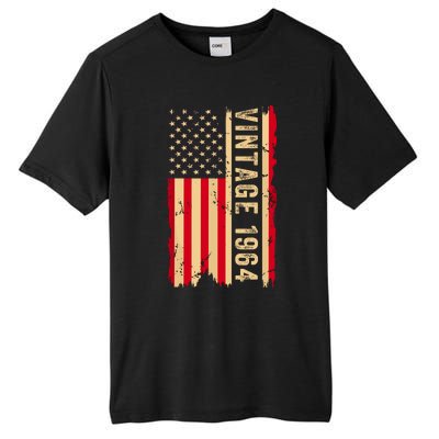 Vintage 1964 60th Birthday Gifts 60 Years Old American Flag Tall Fusion ChromaSoft Performance T-Shirt