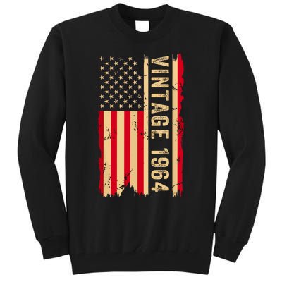 Vintage 1964 60th Birthday Gifts 60 Years Old American Flag Tall Sweatshirt