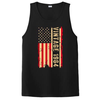 Vintage 1964 60th Birthday Gifts 60 Years Old American Flag PosiCharge Competitor Tank