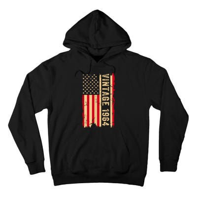 Vintage 1964 60th Birthday Gifts 60 Years Old American Flag Tall Hoodie