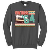 Vintage 1964 60th Birthday Cassette Tape Tall Sweatshirt