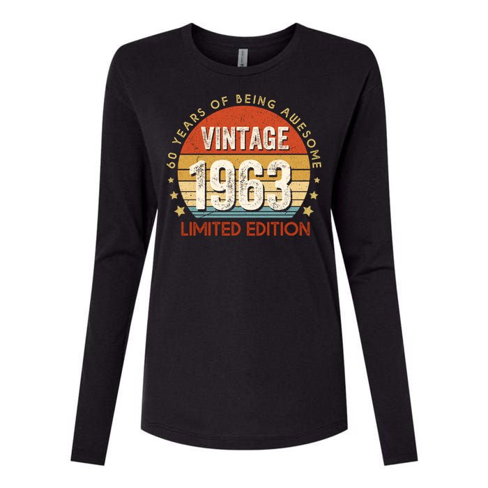 Vintage 1963 60th Birthday 60 Year Old Gifts Womens Cotton Relaxed Long Sleeve T-Shirt