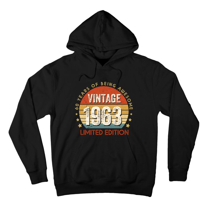 Vintage 1963 60th Birthday 60 Year Old Gifts Hoodie