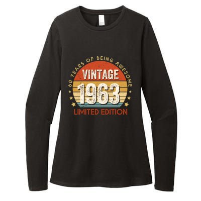 Vintage 1963 60th Birthday 60 Year Old Gifts Womens CVC Long Sleeve Shirt