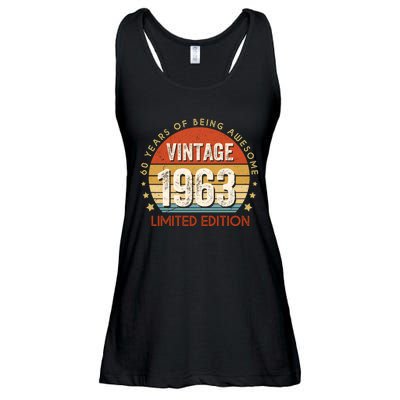 Vintage 1963 60th Birthday 60 Year Old Gifts Ladies Essential Flowy Tank