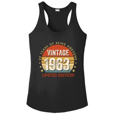 Vintage 1963 60th Birthday 60 Year Old Gifts Ladies PosiCharge Competitor Racerback Tank