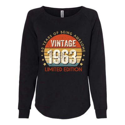 Vintage 1963 60th Birthday 60 Year Old Gifts Womens California Wash Sweatshirt