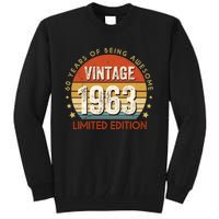 Vintage 1963 60th Birthday 60 Year Old Gifts Tall Sweatshirt