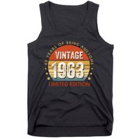 Vintage 1963 60th Birthday 60 Year Old Gifts Tank Top