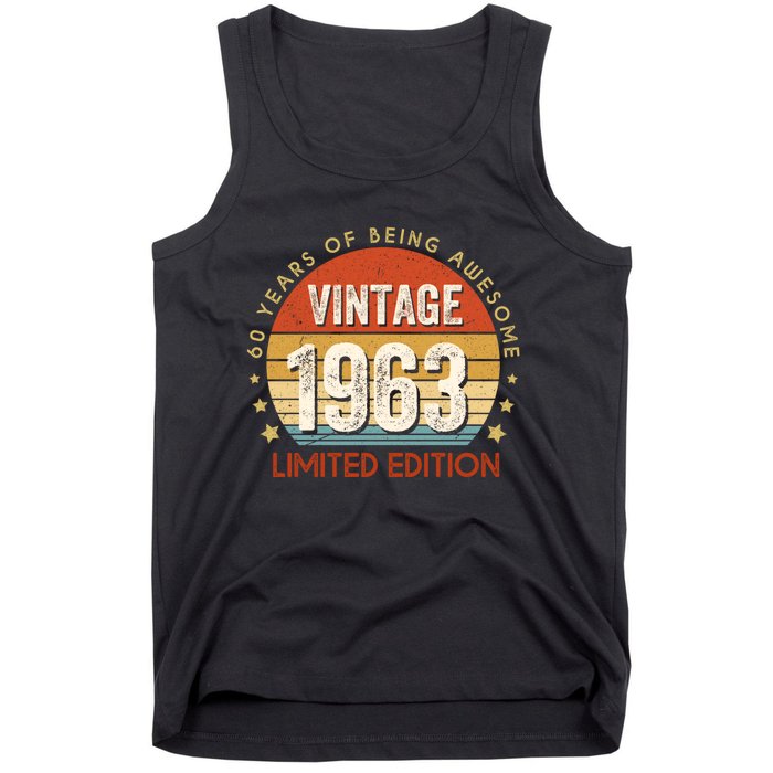 Vintage 1963 60th Birthday 60 Year Old Gifts Tank Top