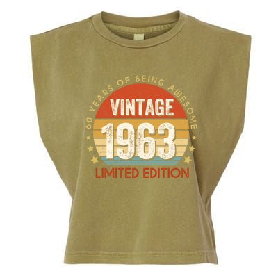 Vintage 1963 60th Birthday 60 Year Old Gifts Garment-Dyed Women's Muscle Tee