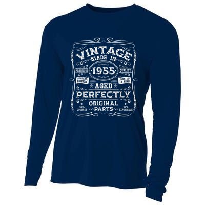 Vintage 1955 70 Year Old Limited Edition 70th Birthday Cooling Performance Long Sleeve Crew