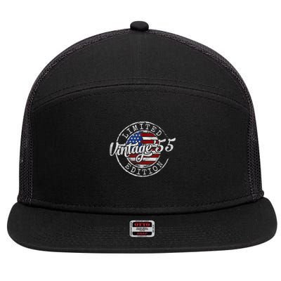 Vintage 1955 70th Birthday 70 Year Old 7 Panel Mesh Trucker Snapback Hat