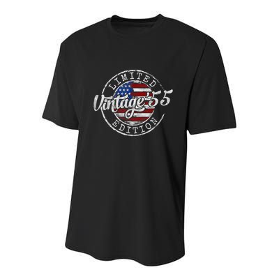 Vintage 1955 70th Birthday 70 Year Old Youth Performance Sprint T-Shirt