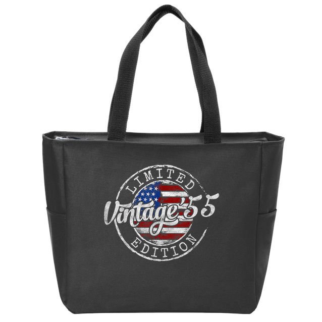 Vintage 1955 70th Birthday 70 Year Old Zip Tote Bag
