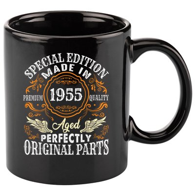 Vintage 1955 70th Birthday 70 Years Old 11oz C Handle Ceramic Mug