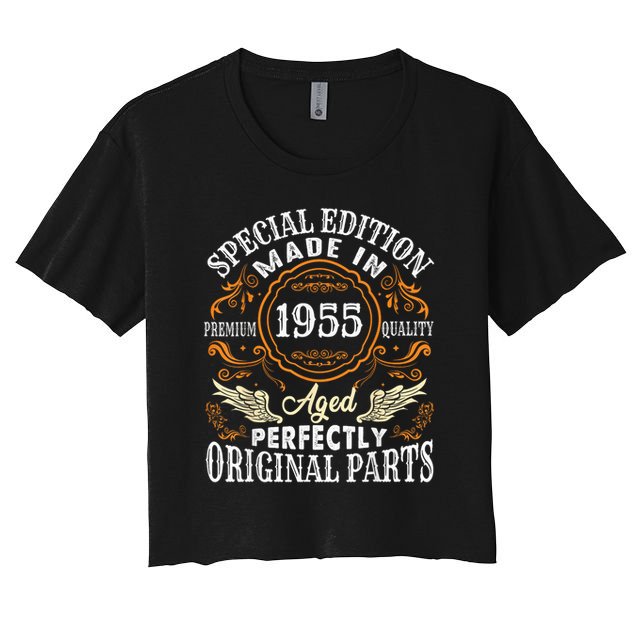 Vintage 1955 70th Birthday 70 Years Old Women's Crop Top Tee