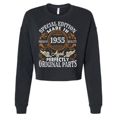 Vintage 1955 70th Birthday 70 Years Old Cropped Pullover Crew