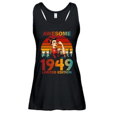 Vintage 1949 75 Years Old 75th Birthday For Women Ladies Essential Flowy Tank