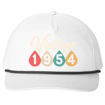 Vintage 1954 70th Birthday Retro Teardrop Design Snapback Five-Panel Rope Hat