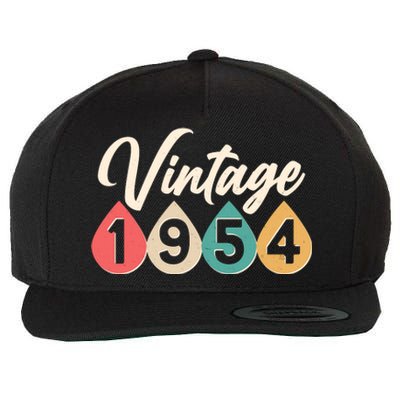 Vintage 1954 70th Birthday Retro Teardrop Design Wool Snapback Cap