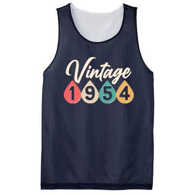 Vintage 1954 70th Birthday Retro Teardrop Design Mesh Reversible Basketball Jersey Tank