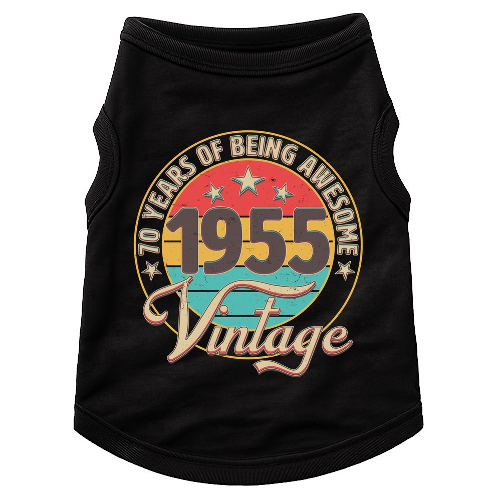 Vintage 1955 70 Years Of Being Awesome Doggie Tank