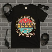 Vintage 1955 70 Years Of Being Awesome T-Shirt