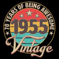 Vintage 1955 70 Years Of Being Awesome T-Shirt