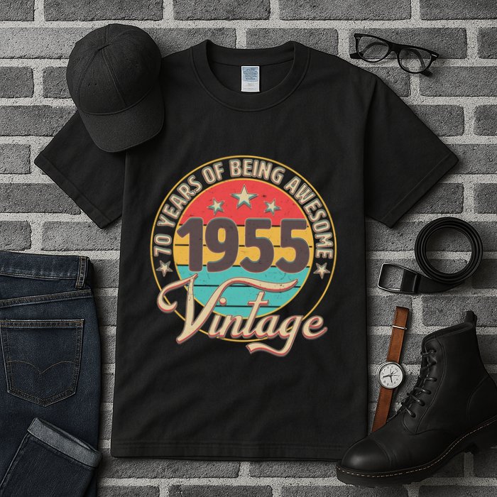 Vintage 1955 70 Years Of Being Awesome Tall T-Shirt