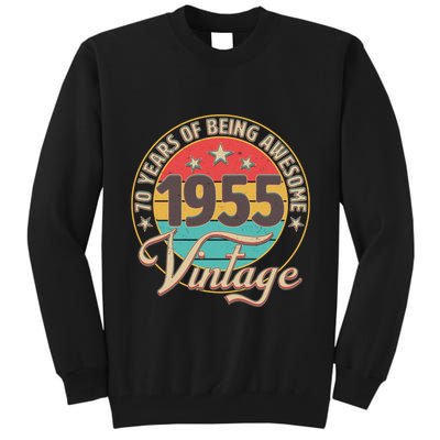 Vintage 1955 70 Years Of Being Awesome Tall Sweatshirt