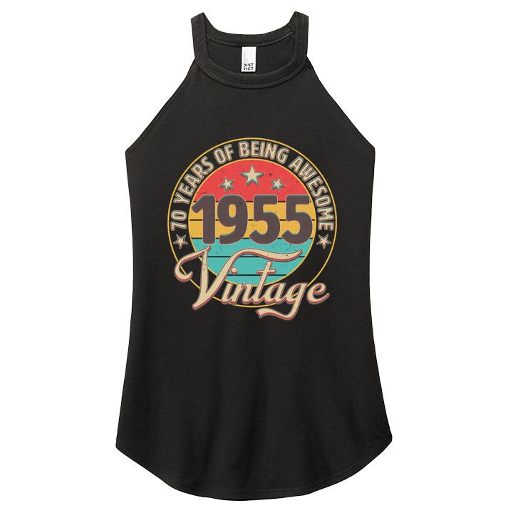 Vintage 1955 70 Years Of Being Awesome Women's Perfect Tri Rocker Tank