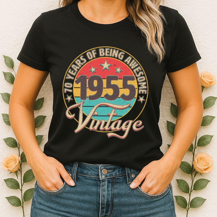Vintage 1955 70 Years Of Being Awesome Womens T-Shirt