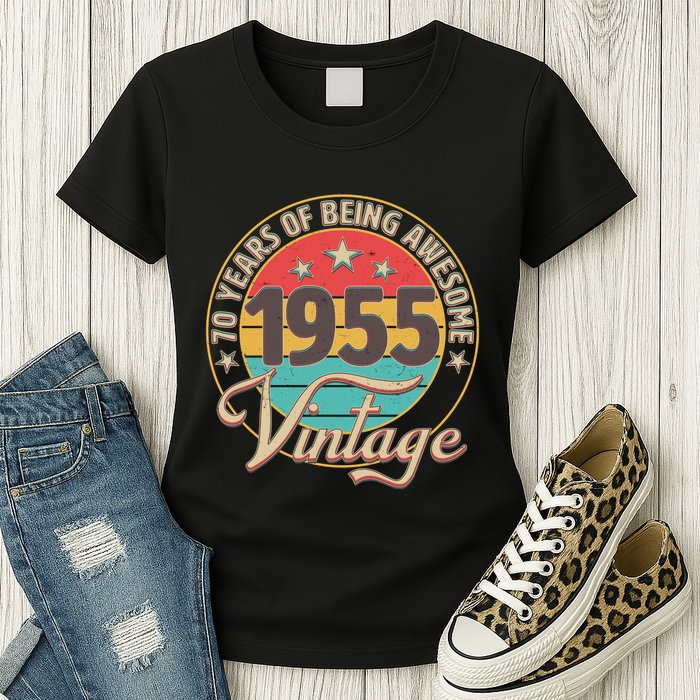 Vintage 1955 70 Years Of Being Awesome Womens T-Shirt