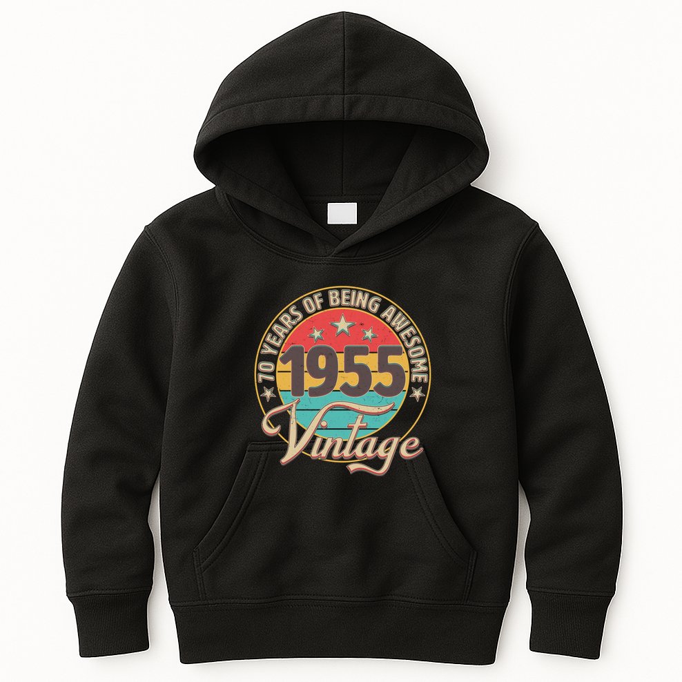 Vintage 1955 70 Years Of Being Awesome Kids Hoodie