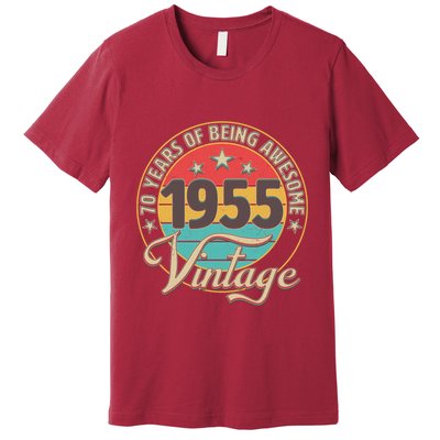 Vintage 1955 70 Years Of Being Awesome Premium T-Shirt