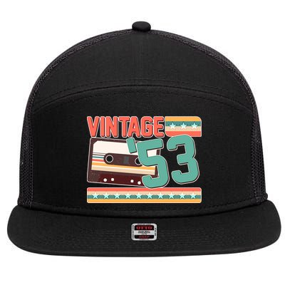 Vintage 1953 70th Birthday Cassette Tape 7 Panel Mesh Trucker Snapback Hat