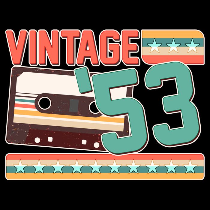 Vintage 1953 70th Birthday Cassette Tape Tie-Dye T-Shirt