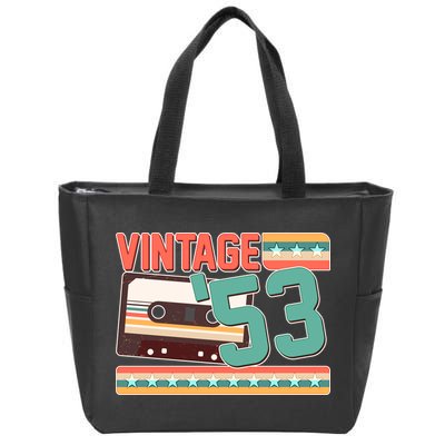 Vintage 1953 70th Birthday Cassette Tape Zip Tote Bag