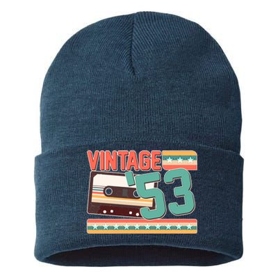 Vintage 1953 70th Birthday Cassette Tape Sustainable Knit Beanie