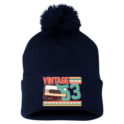 Vintage 1953 70th Birthday Cassette Tape Pom Pom 12in Knit Beanie