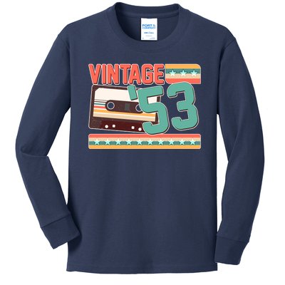 Vintage 1953 70th Birthday Cassette Tape Kids Long Sleeve Shirt