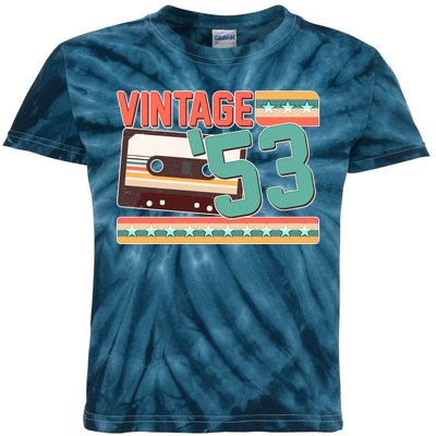 Vintage 1953 70th Birthday Cassette Tape Kids Tie-Dye T-Shirt