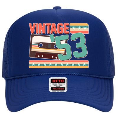 Vintage 1953 70th Birthday Cassette Tape High Crown Mesh Back Trucker Hat