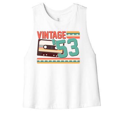 Vintage 1953 70th Birthday Cassette Tape Women's Racerback Cropped Tank