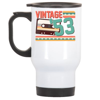 Vintage 1953 70th Birthday Cassette Tape Stainless Steel Travel Mug