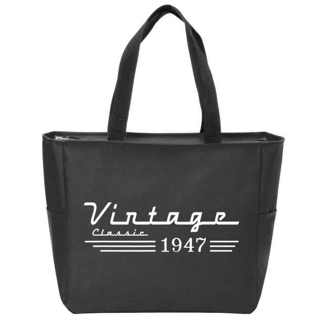 Vintage 1947 75th Birthday Zip Tote Bag