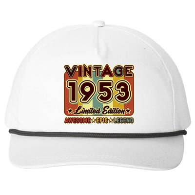 Vintage 1953 70th Birthday Limited Edition Awesome Epic Legend Snapback Five-Panel Rope Hat